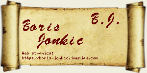 Boris Jonkić vizit kartica